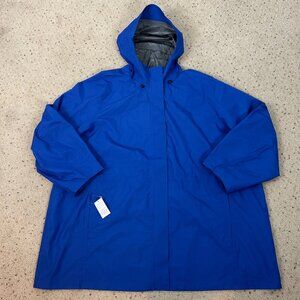 NEW Lands’ End Squall Waterproof Raincoat Jacket Blue Size 4X Women's